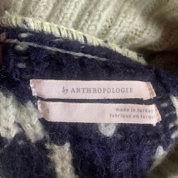 Anthropologie Tunic Sweater Womens Size Small Mint Green Turtleneck - Picture 7 of 15